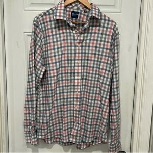 Johnnie-O Men’s Callum Performance Button- Down Shirt, Navy Plaid, Comfort, L